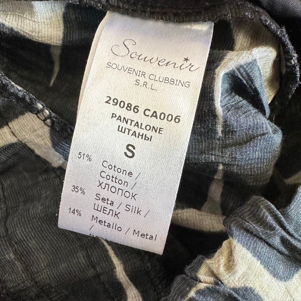 NWT Souvenir Silk Cotton Small Pantalone Sabbia/Nero Tan Black Dress Pant Small - Picture 15 of 16